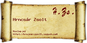 Hrncsár Zsolt névjegykártya